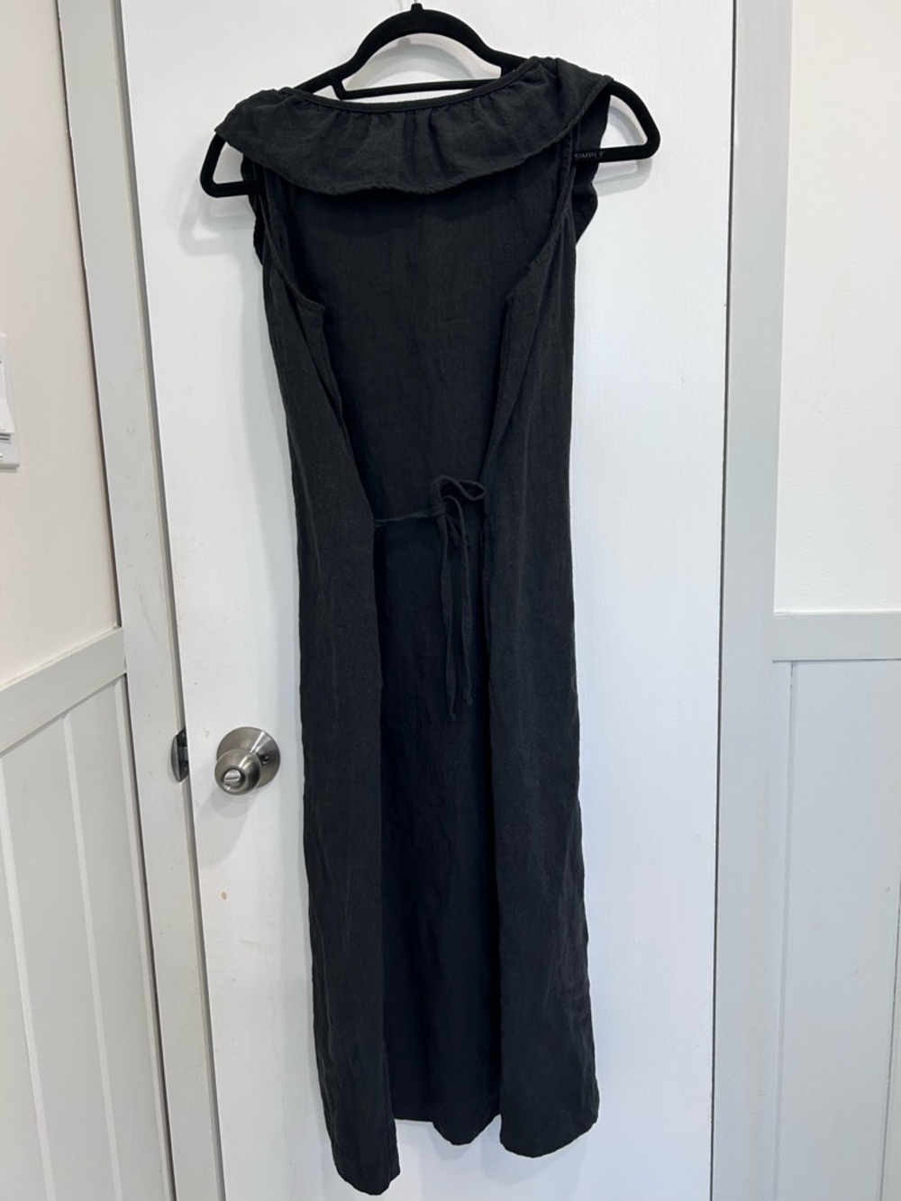 Harly Jae Etoile Dress Black Button-Front Midi Dress with Ruffled Collar - Picture 8 of 15